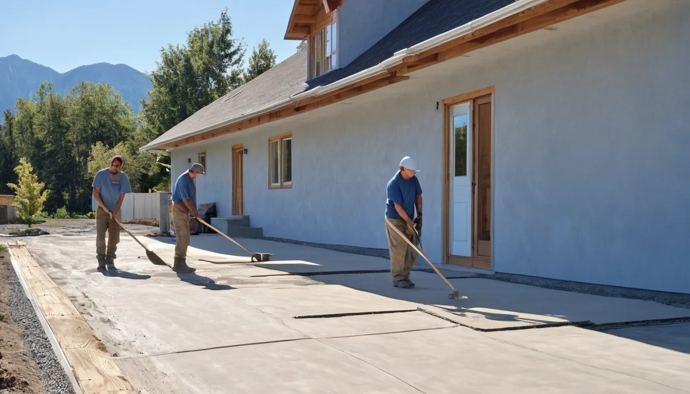 A new concrete driveway beside a frame home in the Frederick area